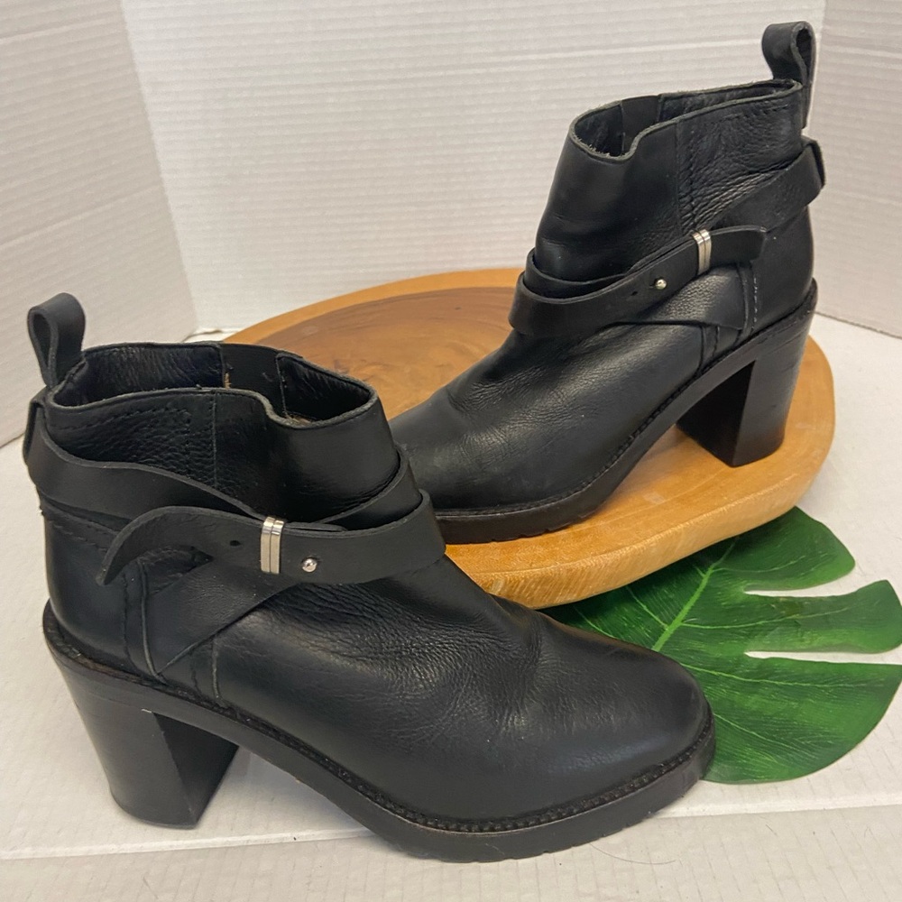 Rebecca Taylor Black Leather Heeled Ankle Boots